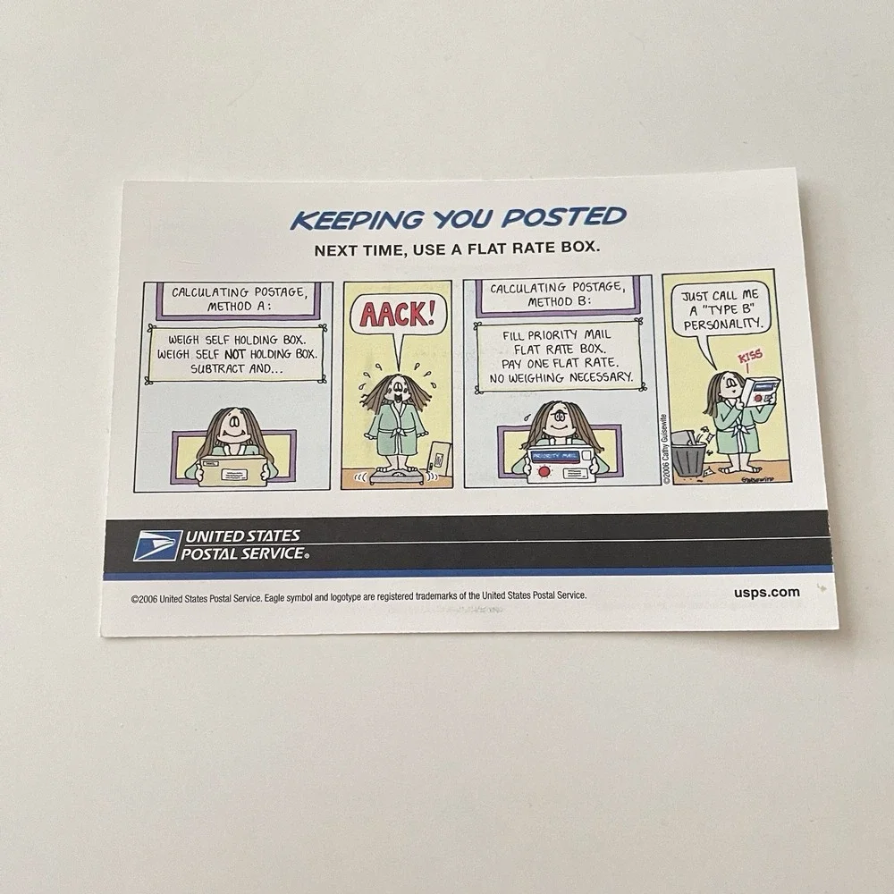 Vtg USPS Mail Post Office United States Postal Service Flat Rate Service 2006 Ad
